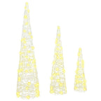 Árbol de Navidad 3 pcs cálido 20 x 20 x 80 cm Acrílico