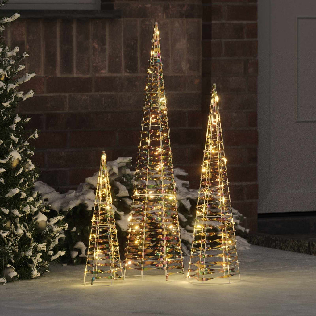 Árbol de Navidad con 90 LED 3 pcs cálido 20 x 20 x 80 cm PET