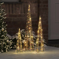 Árbol de Navidad con 90 LED 3 pcs cálido 20 x 20 x 80 cm PET