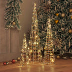 Árbol de Navidad con 90 LED 3 pcs cálido 20 x 20 x 80 cm PET