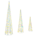 Árbol de Navidad con 90 LED 3 pcs cálido 20 x 20 x 80 cm PET