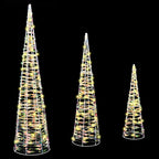 Árbol de Navidad con 90 LED 3 pcs cálido 20 x 20 x 80 cm PET