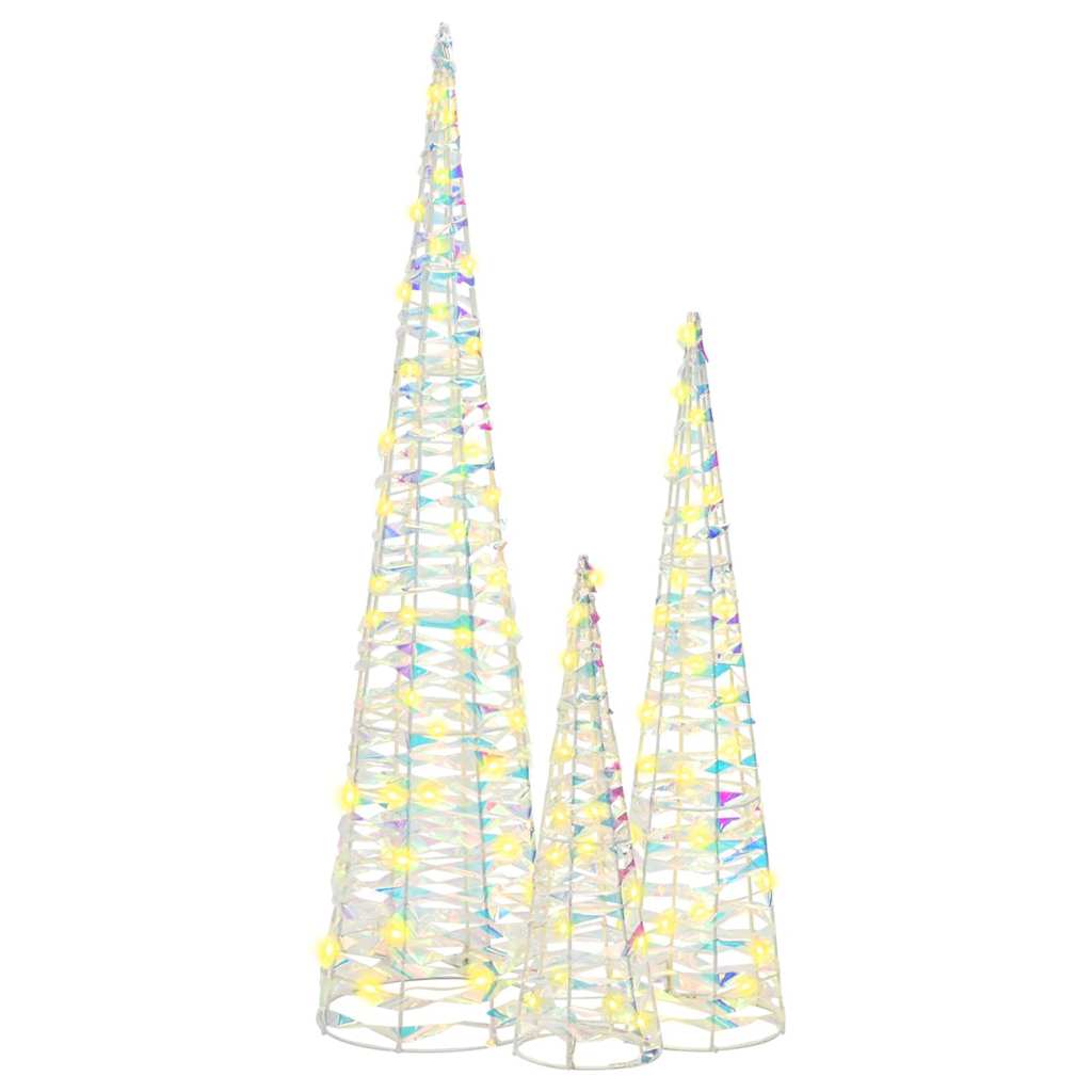 Árbol de Navidad con 90 LED 3 pcs cálido 20 x 20 x 80 cm PET