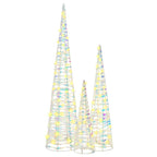 Árbol de Navidad con 90 LED 3 pcs cálido 20 x 20 x 80 cm PET