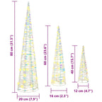 Árbol de Navidad con 90 LED 3 pcs cálido 20 x 20 x 80 cm PET