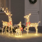 Familia de Renos con 300 LED 3 pcs cálido 67 x 26 x 127 cm PET