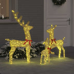 Familia de renos con 300 LED 3 pcs cálido 68 x 26 x 127 cm tela