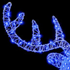 Cabeza de Reno con 140 LED Azul 68 x 36,5 x 62,5 cm Acrílico