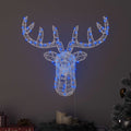 Cabeza de Reno con 140 LED Azul 68 x 36,5 x 62,5 cm Acrílico