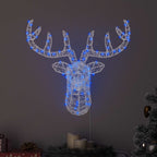 Cabeza de Reno con 140 LED Azul 68 x 36,5 x 62,5 cm Acrílico