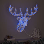 Cabeza de Reno con 140 LED Azul 68 x 36,5 x 62,5 cm Acrílico
