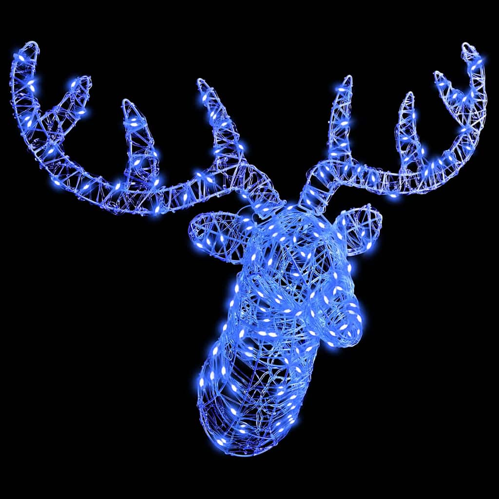 Cabeza de Reno con 140 LED Azul 68 x 36,5 x 62,5 cm Acrílico