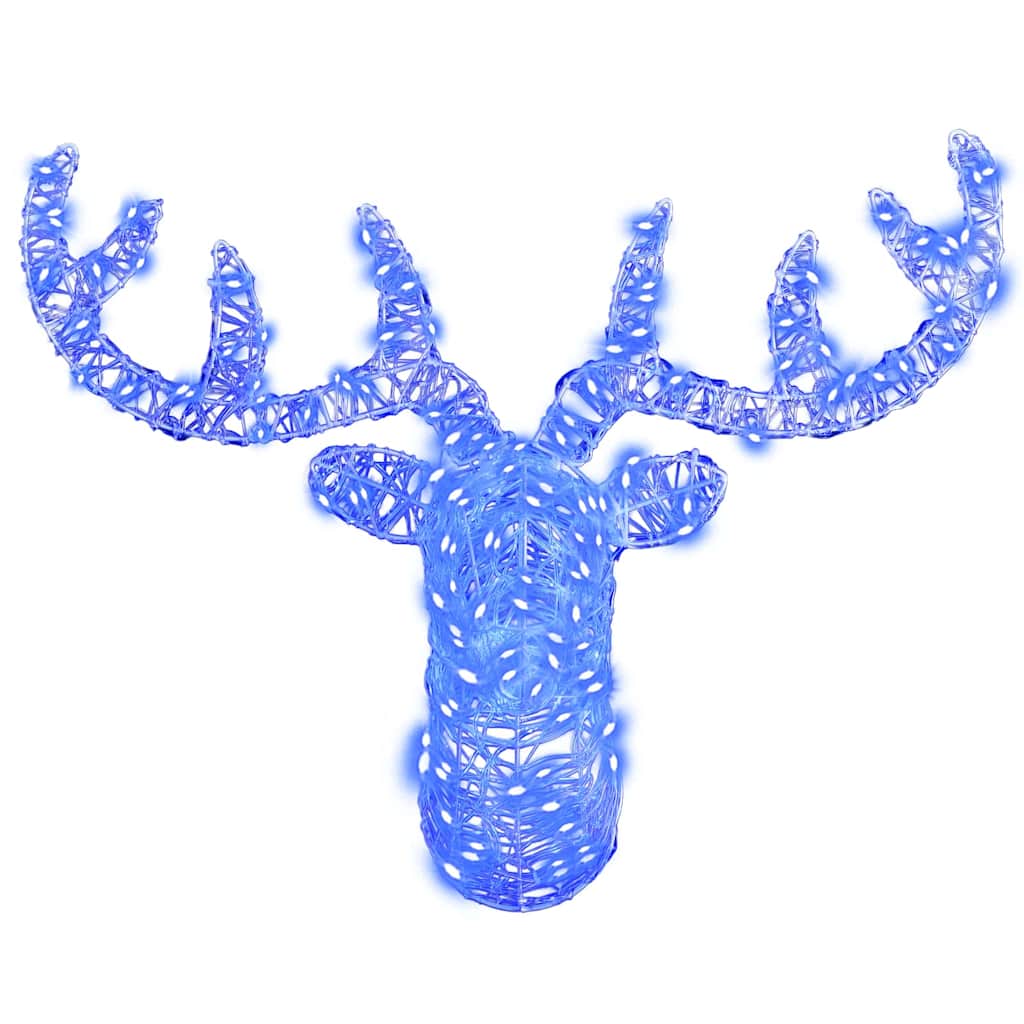 Cabeza de Reno con 140 LED Azul 68 x 36,5 x 62,5 cm Acrílico