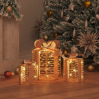 Decoración de caja de regalo 3 pcs cálido 20 x 20 x 20 cm PET
