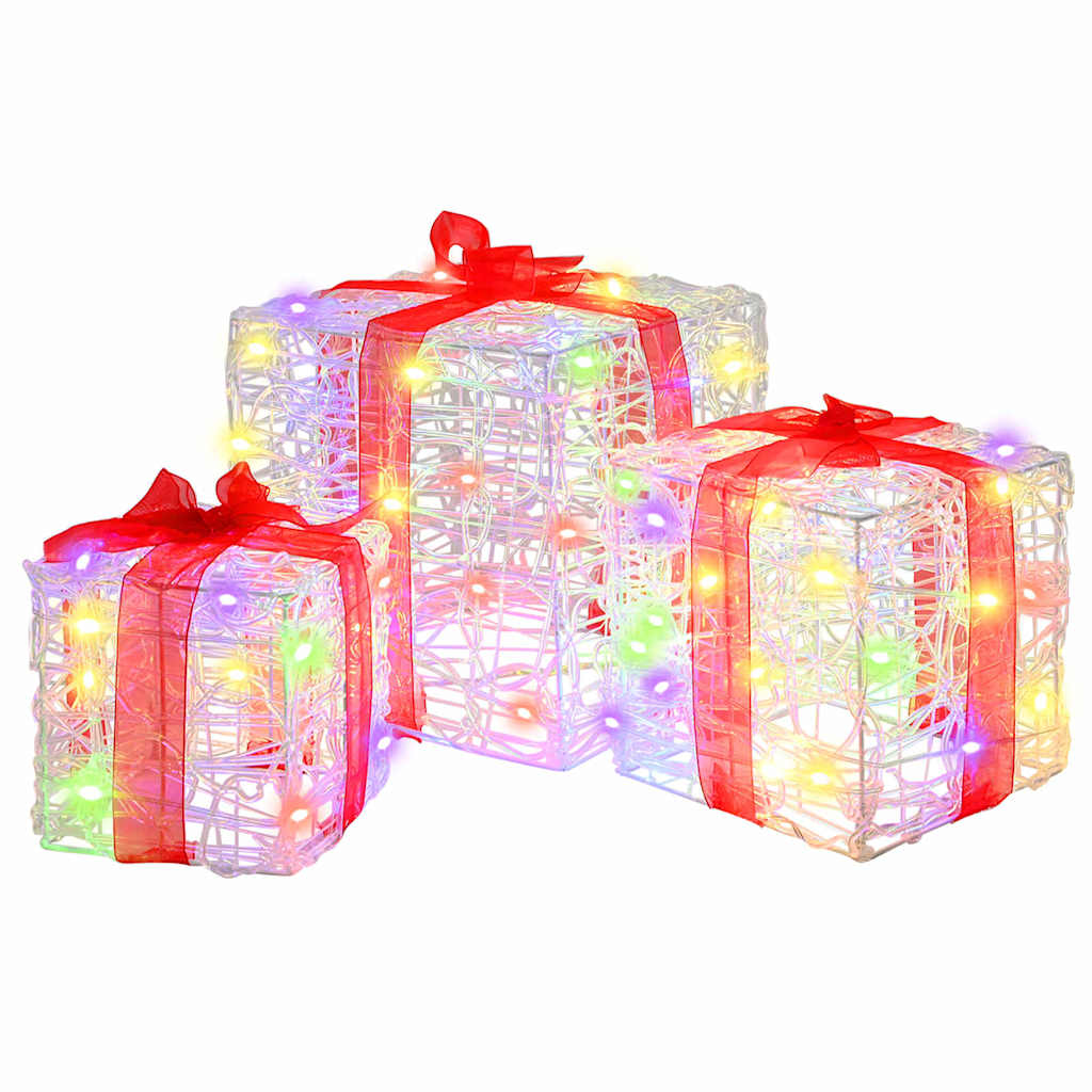 Caja de Regalo 3 pcs Multicolor 20 x 20 x 20 cm Acrílico