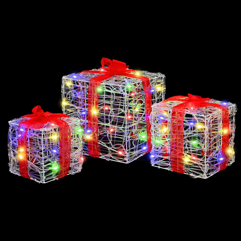 Caja de Regalo 3 pcs Multicolor 20 x 20 x 20 cm Acrílico