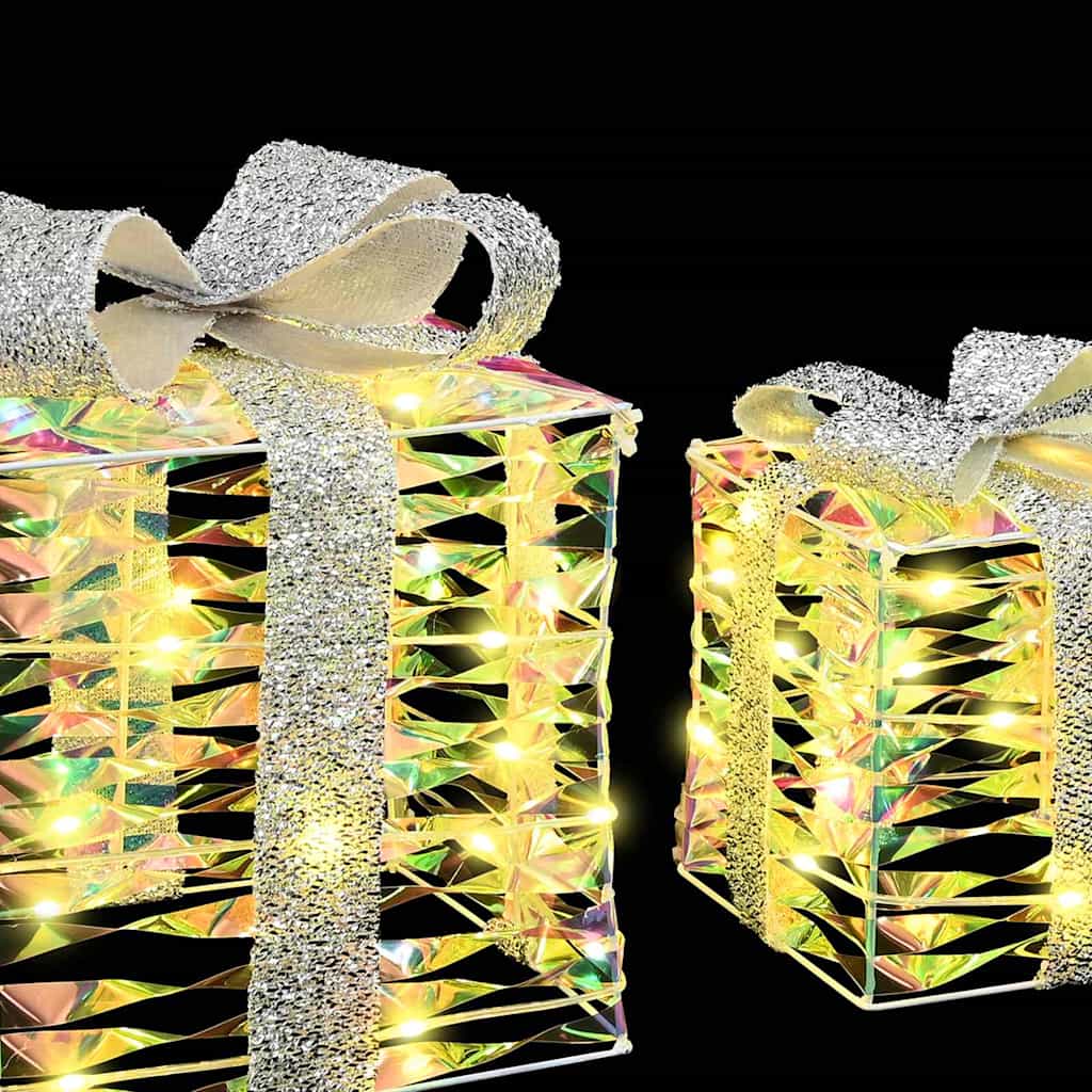 Caja de Regalo con 60 LED 3 pcs cálido 20 x 20 x 20 cm PET