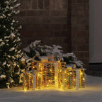 Caja de Regalo con 60 LED 3 pcs cálido 20 x 20 x 20 cm PET