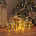 Caja de Regalo con 60 LED 3 pcs cálido 20 x 20 x 20 cm PET