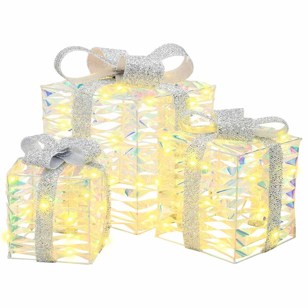 Caja de Regalo con 60 LED 3 pcs cálido 20 x 20 x 20 cm PET