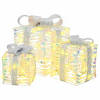 Caja de Regalo con 60 LED 3 pcs cálido 20 x 20 x 20 cm PET