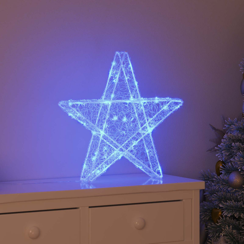 Estrella 3D con 50 LED Azul 55 x 53.5 x 10 cm Acrílico