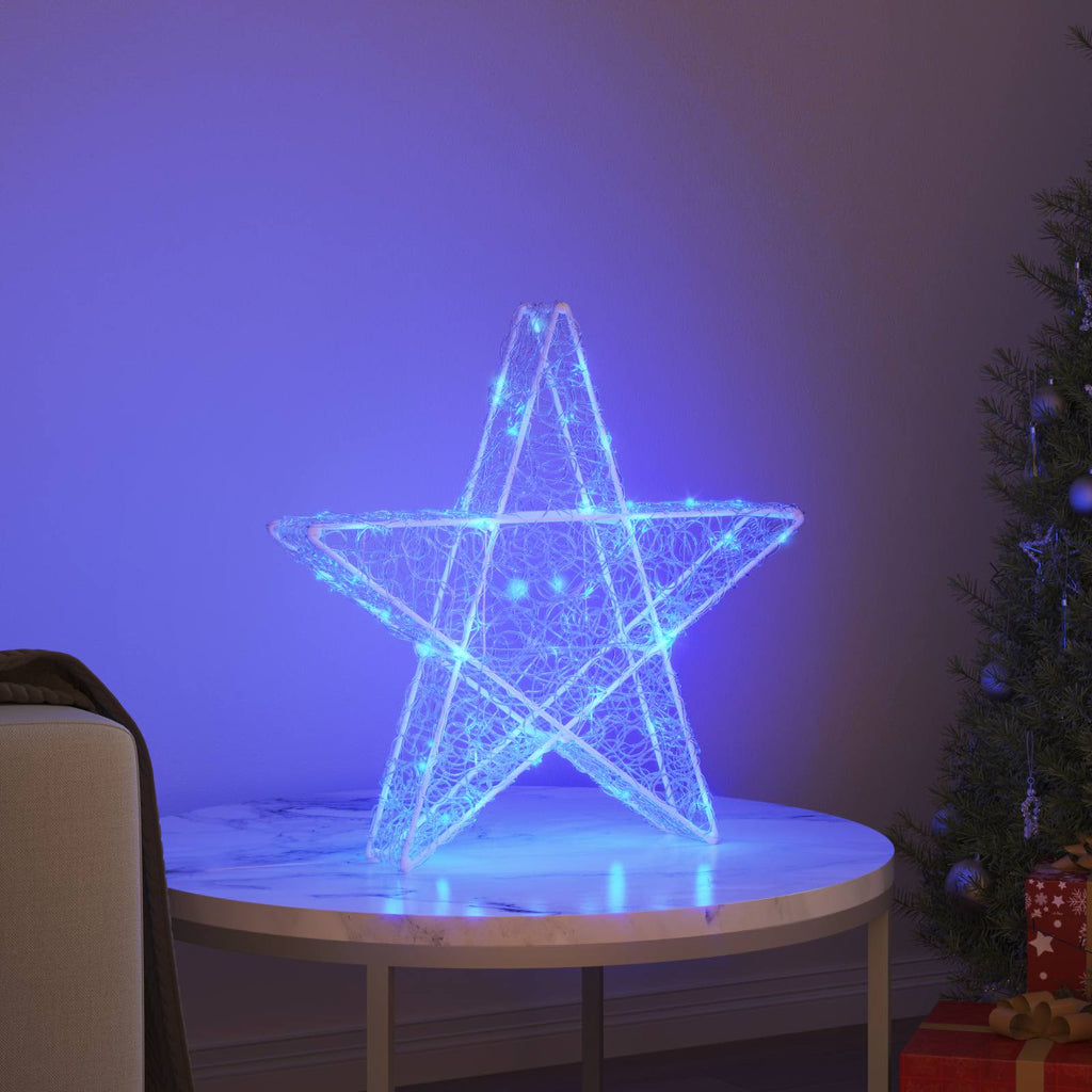 Estrella 3D con 50 LED Azul 55 x 53.5 x 10 cm Acrílico