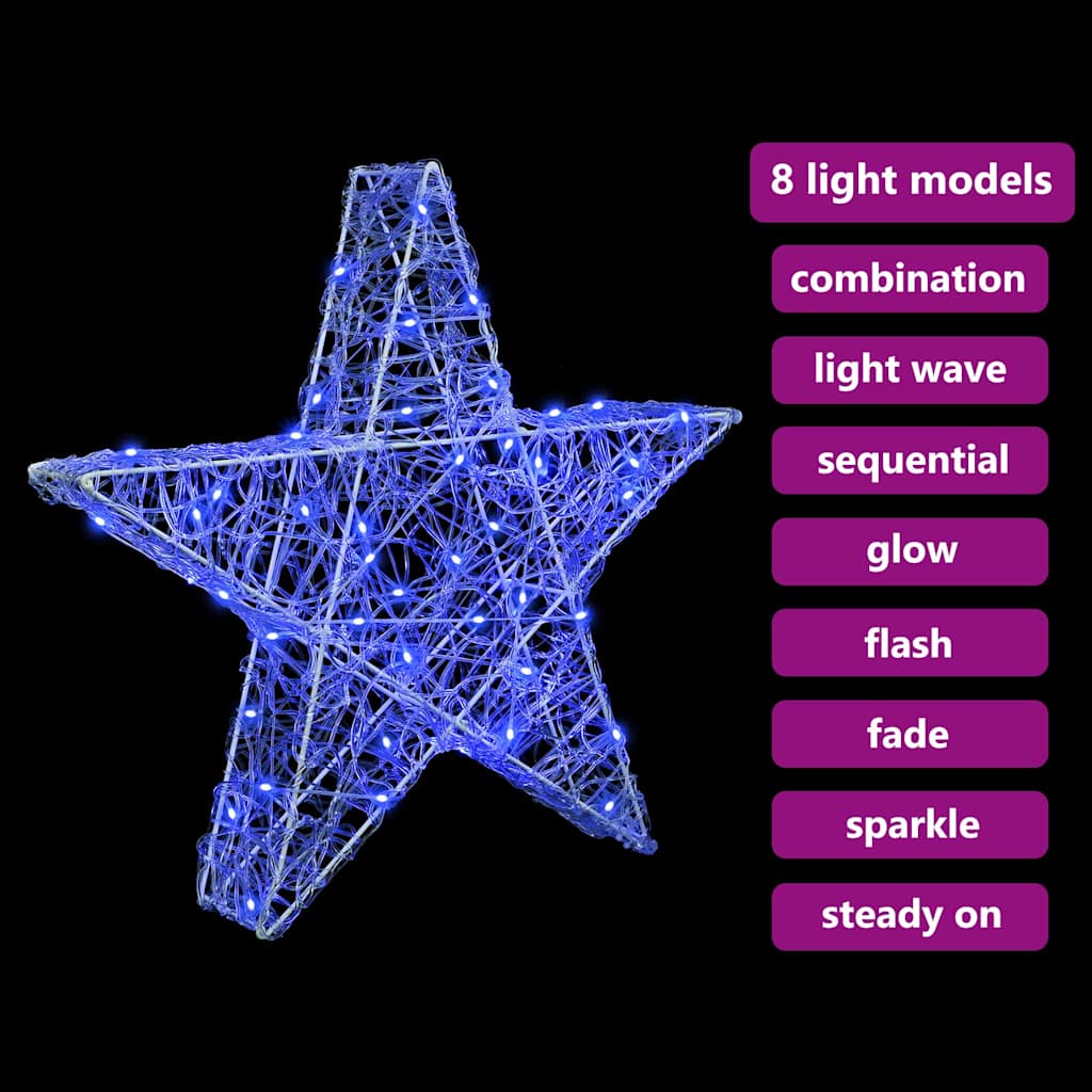Estrella 3D con 50 LED Azul 55 x 53.5 x 10 cm Acrílico