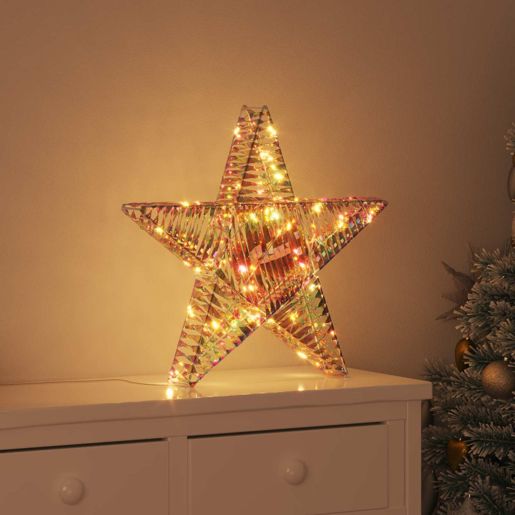 Estrella 3D con 50 LED cálido 55 x 52.5 x 9 cm PET