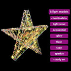 Estrella 3D con 50 LED cálido 55 x 52.5 x 9 cm PET