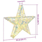 Estrella 3D con 50 LED cálido 55 x 52.5 x 9 cm PET