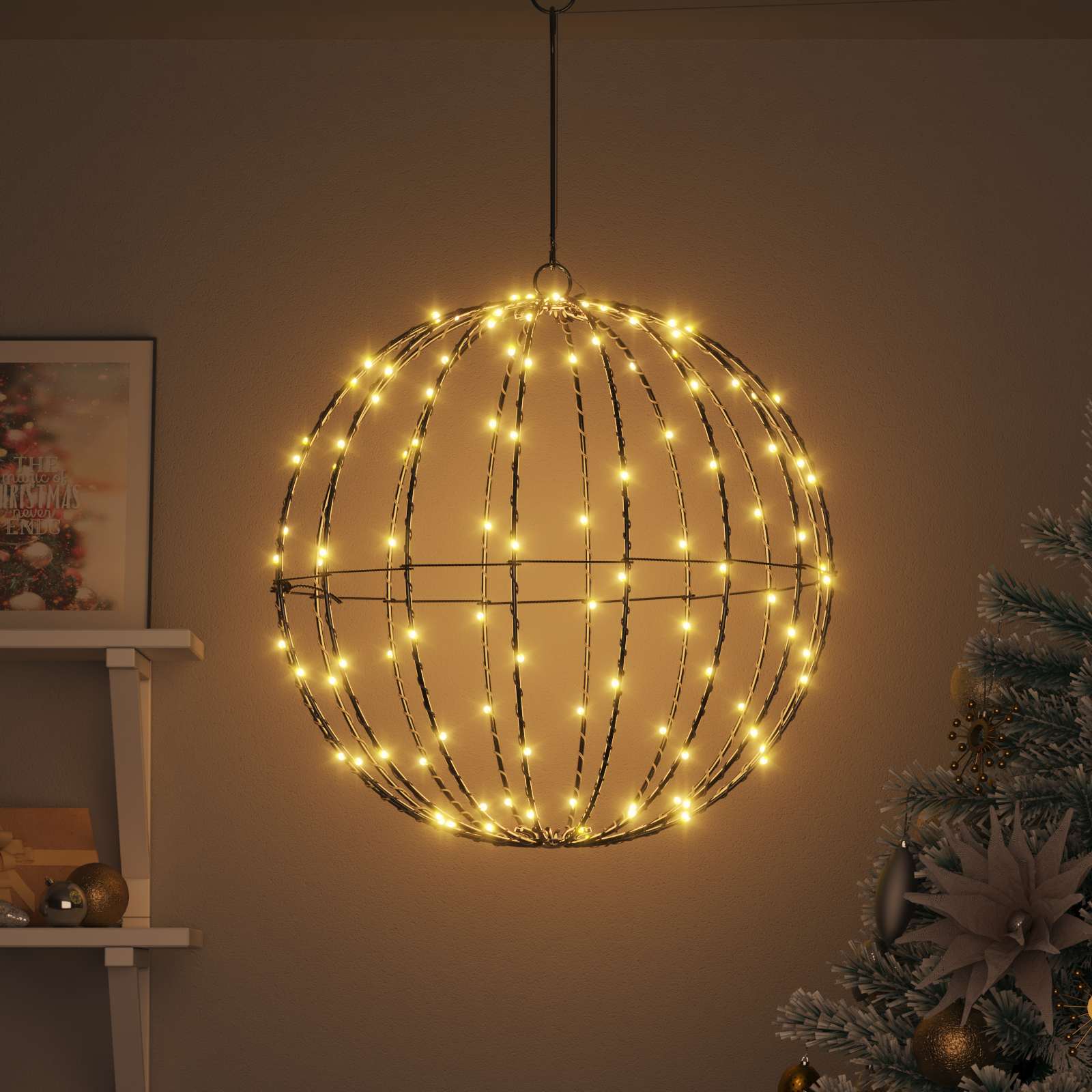 Bola con 160 LED cálido 50,5 x 50,5 x 52 cm Metal