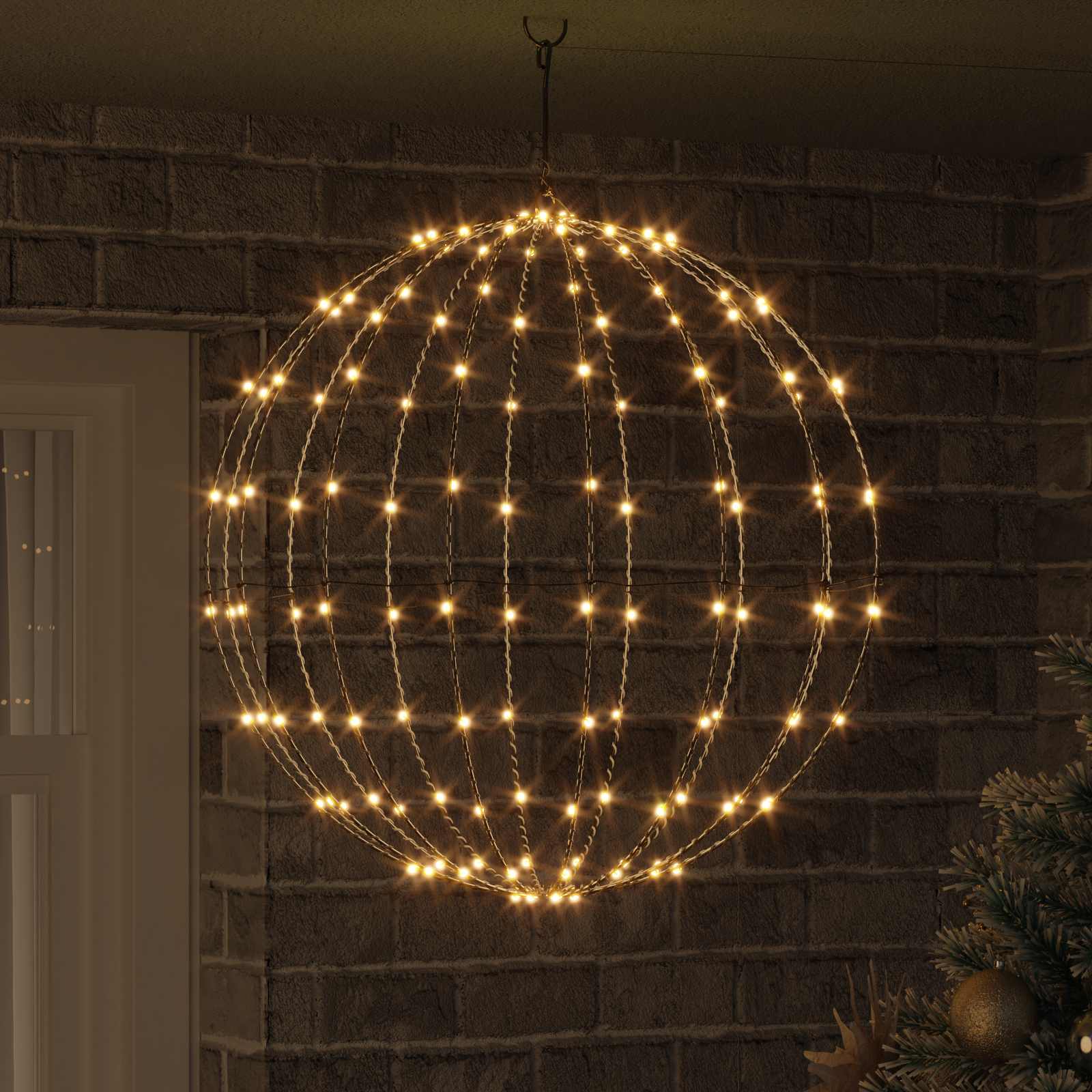 Bola con 160 LED cálido 50,5 x 50,5 x 52 cm Metal
