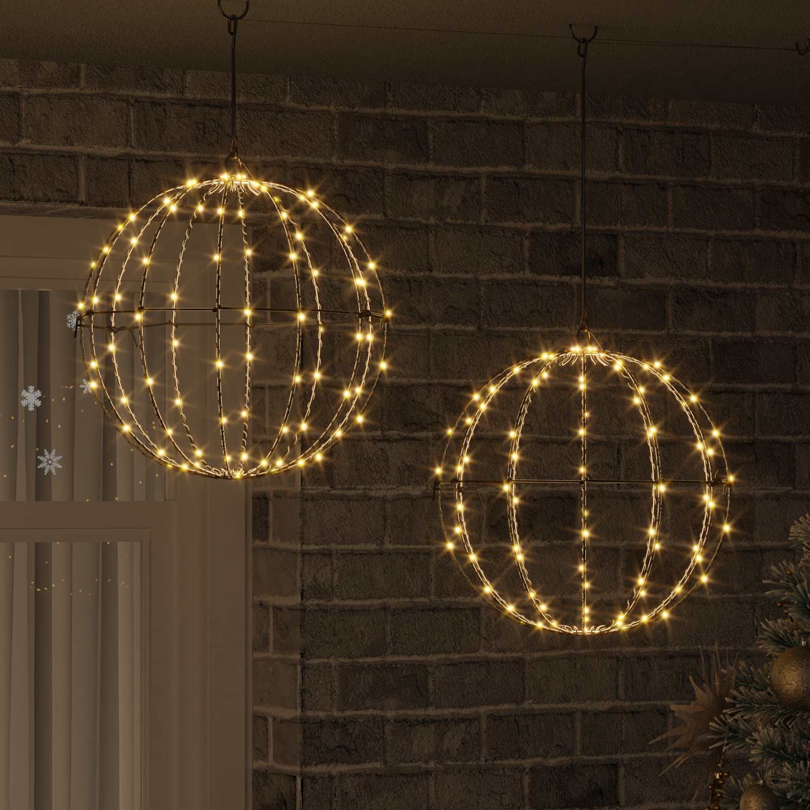 Bola con 160 LED cálido 50,5 x 50,5 x 52 cm Metal
