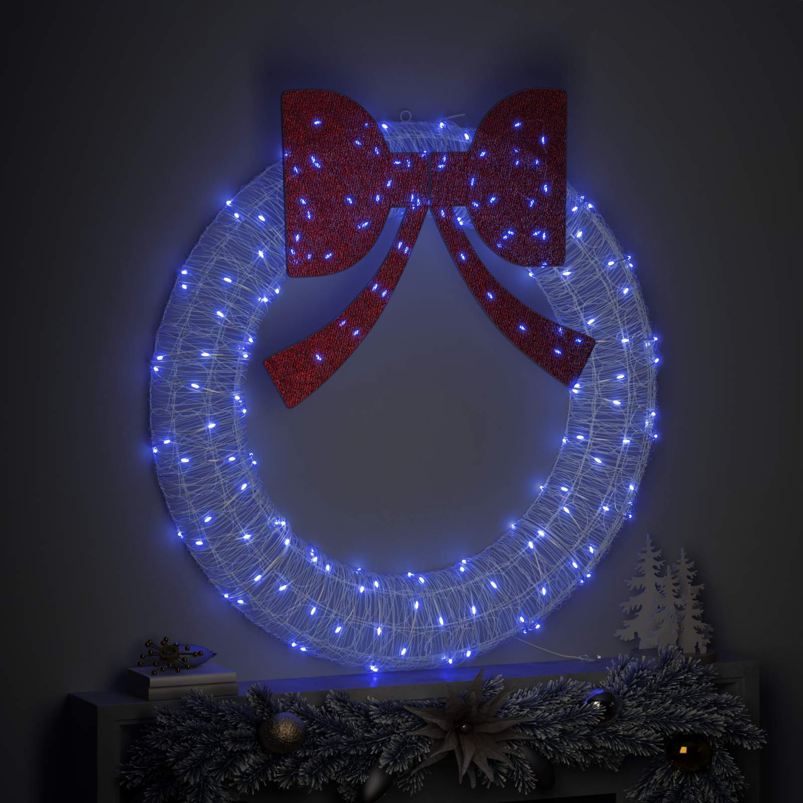 Corona con 150 LED Azul 120 cm Acrílico