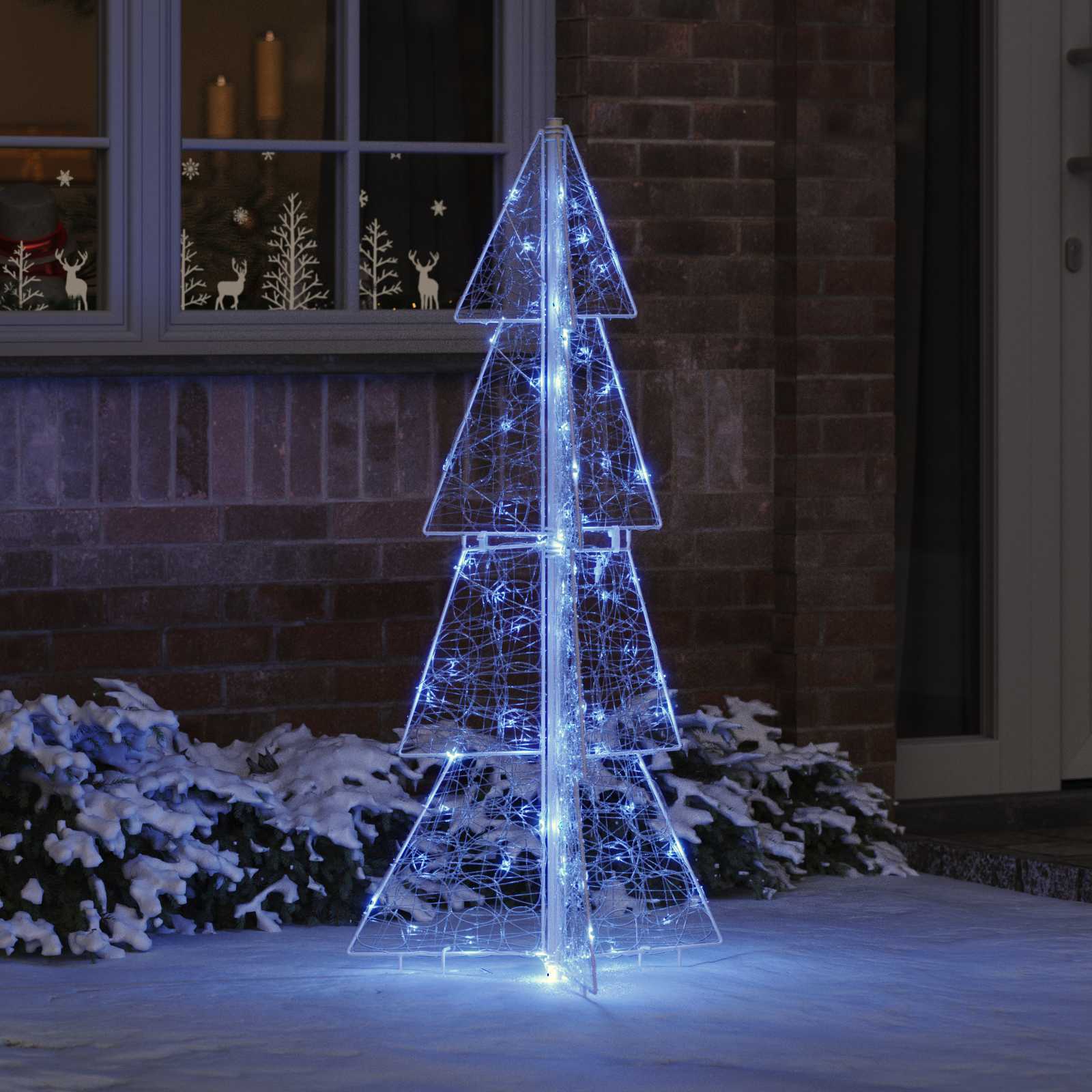 Árbol de Navidad con 100 LED Azul 120 cm Acrílico