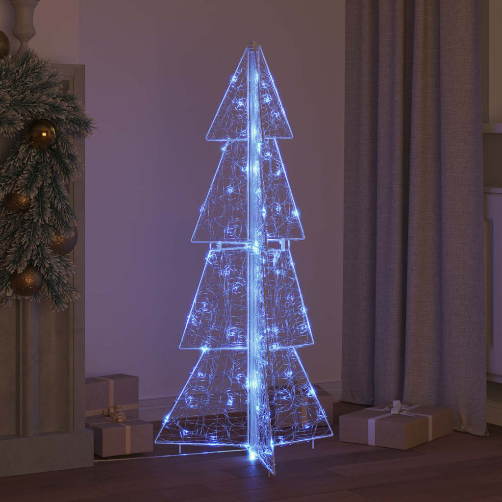 Árbol de Navidad con 100 LED Azul 120 cm Acrílico