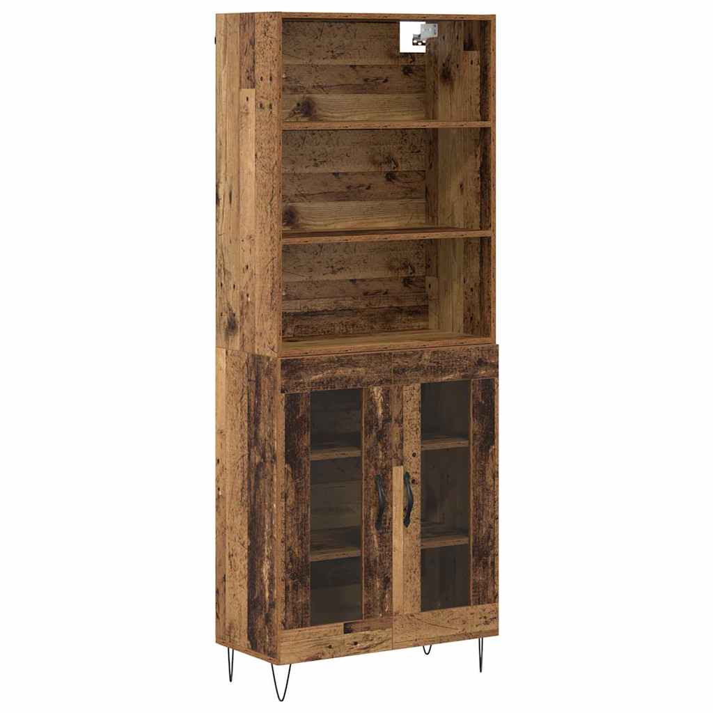 Aparador alto 2 pcs Madera vieja Madera de ingeniería