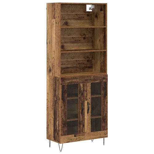 Aparador alto 2 pcs Madera vieja Madera de ingeniería