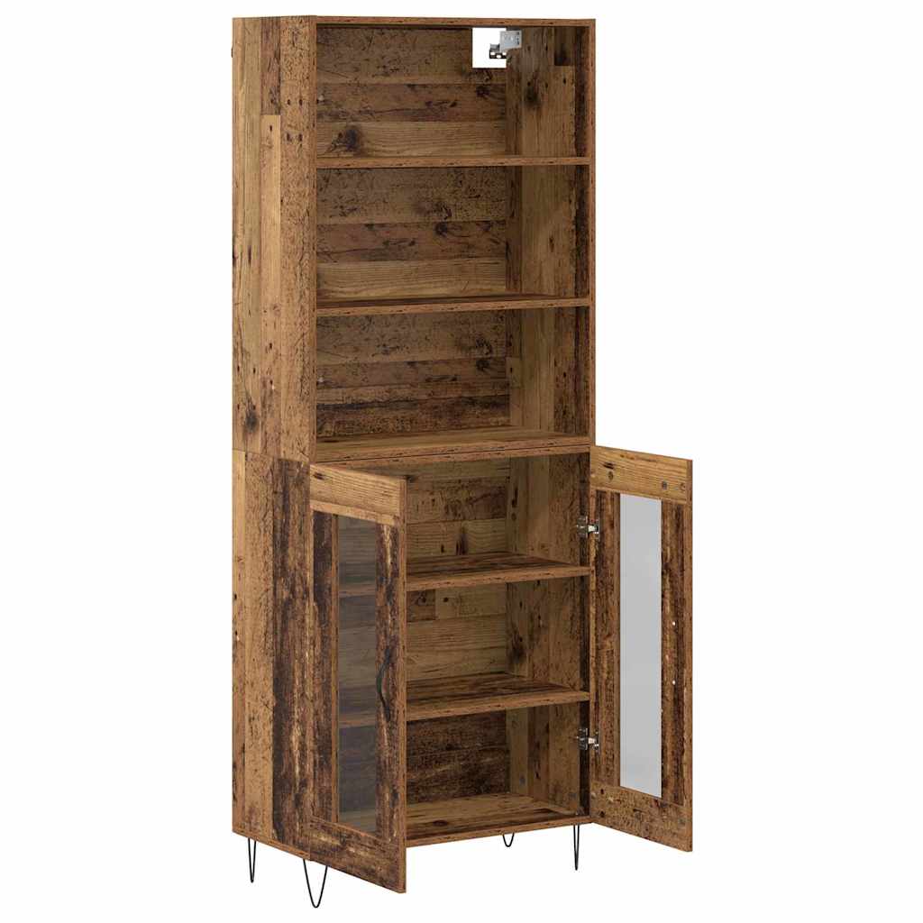 Aparador alto 2 pcs Madera vieja Madera de ingeniería