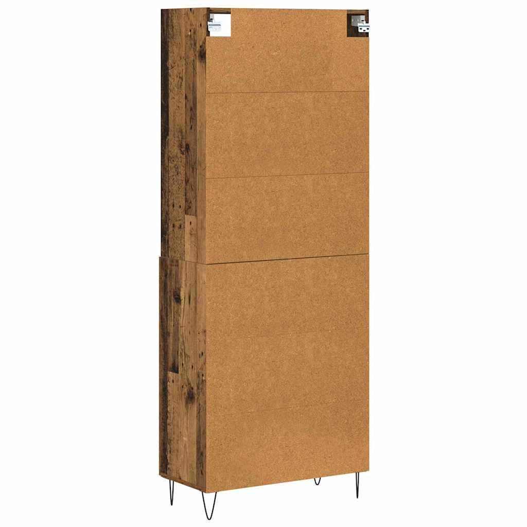Aparador alto 2 pcs Madera vieja Madera de ingeniería
