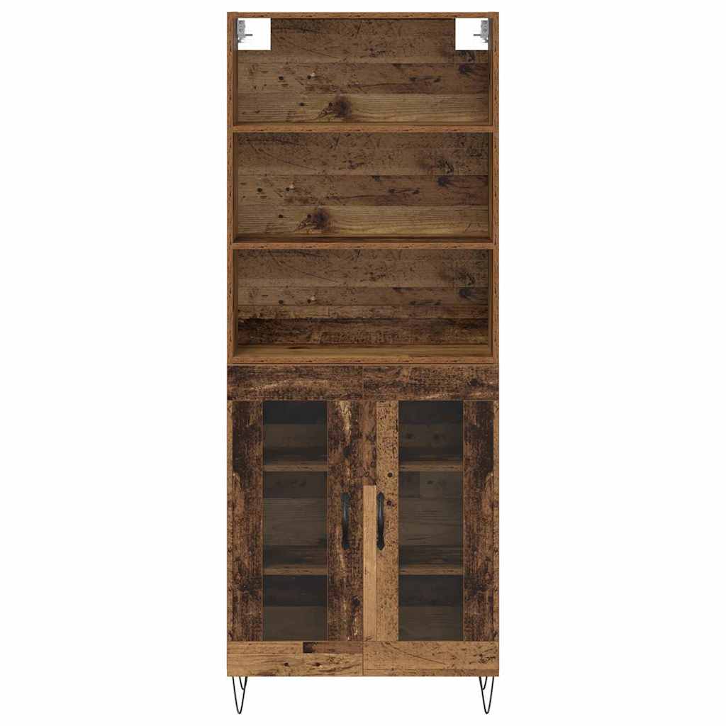 Aparador alto 2 pcs Madera vieja Madera de ingeniería