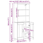 Aparador alto 2 pcs Madera vieja Madera de ingeniería