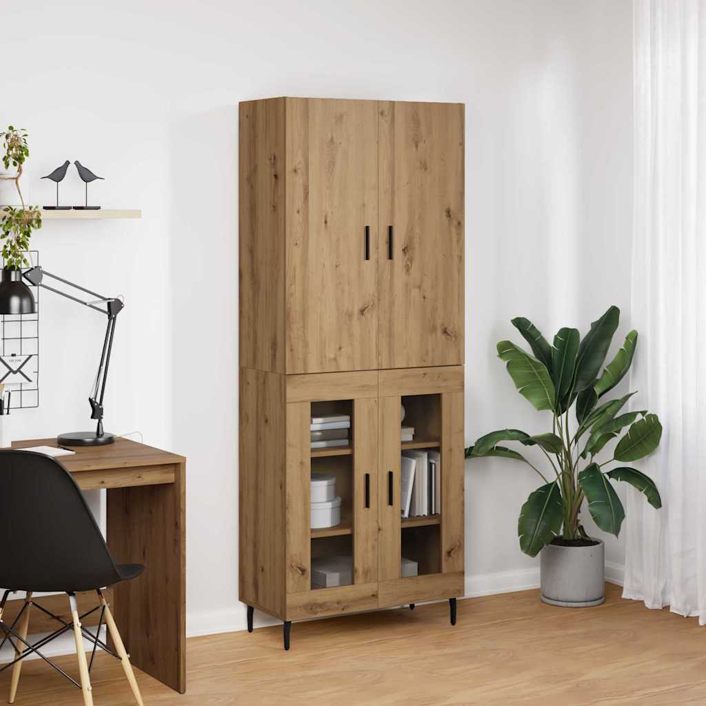 Aparador alto 2 pcs Madera envejecida