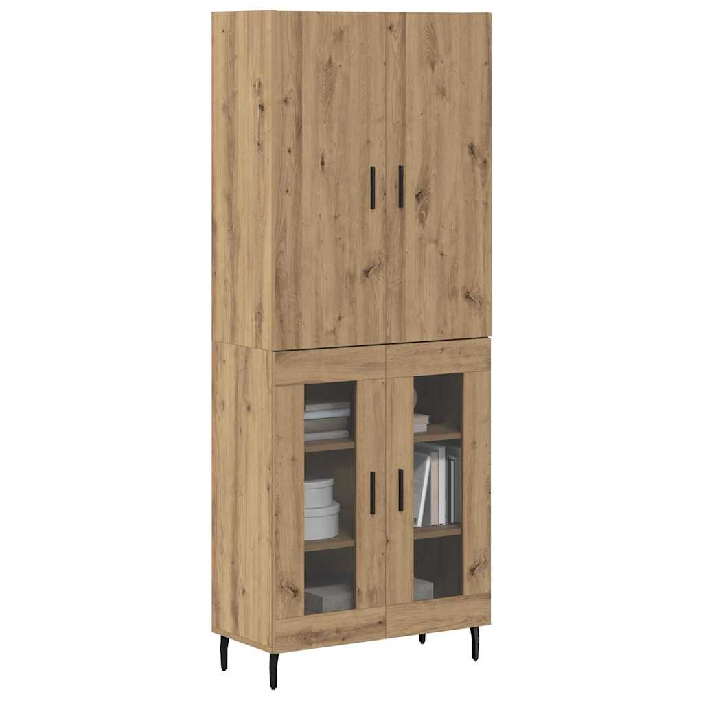 Aparador alto 2 pcs Madera envejecida