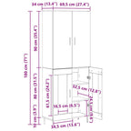 Aparador alto 2 pcs Madera envejecida