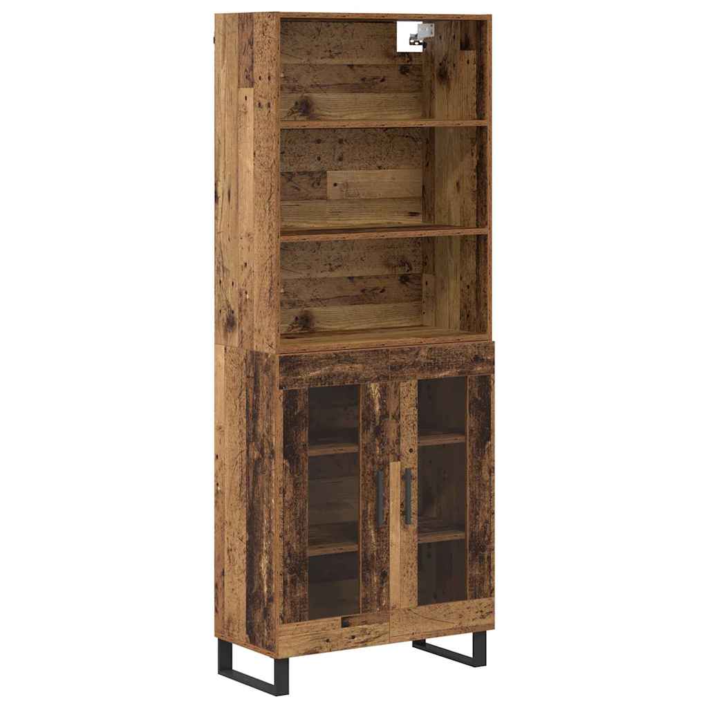 Aparador alto 2 pcs Madera vieja Madera de ingeniería