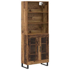 Aparador alto 2 pcs Madera vieja Madera de ingeniería