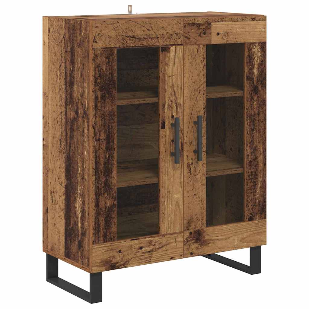 Aparador alto 2 pcs Madera vieja Madera de ingeniería