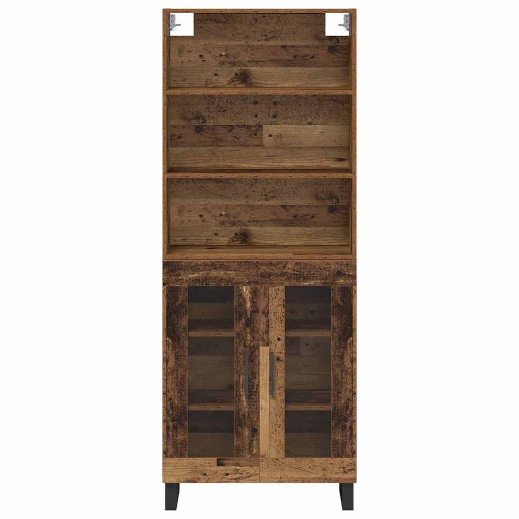 Aparador alto 2 pcs Madera vieja Madera de ingeniería